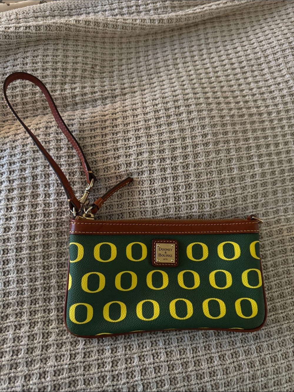 Dooney & Bourke Oregon Ducks Leather-Trim Wristlet